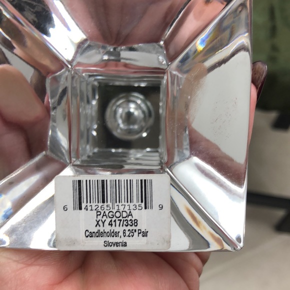 MIKASA ART DECO  CRYSTAL CANDLE HOLDERS - Picture 5 of 6